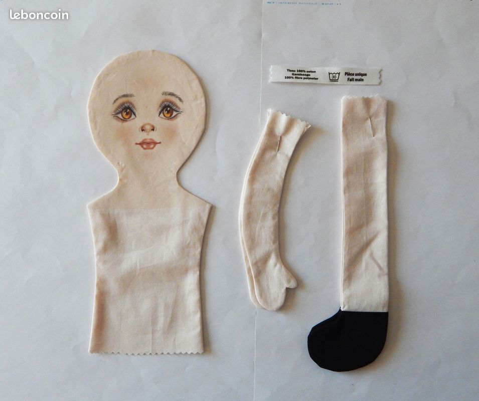 Lot De 2 Anciens Poupons Français - Tête Composition, Corps Chiffon - Années 60 ? - H40