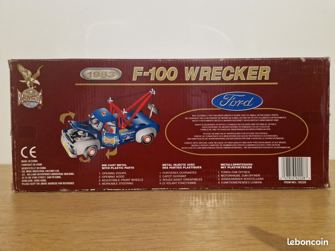 Ford F100 Wrecker 1953 Road Signature 1/18 – Dépanneuse Orange, Occasion Comme Neuve
