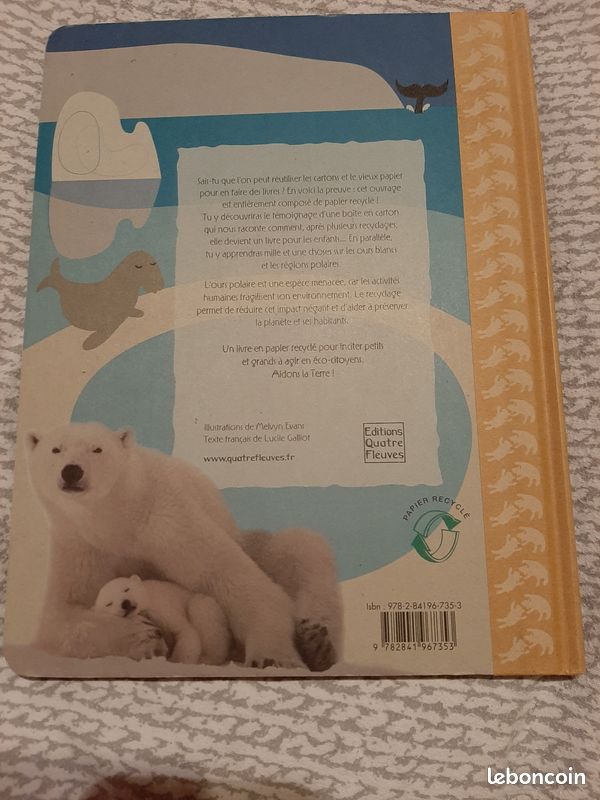 Livre "ours polaires" carton recyclé - NEUF (image 2)