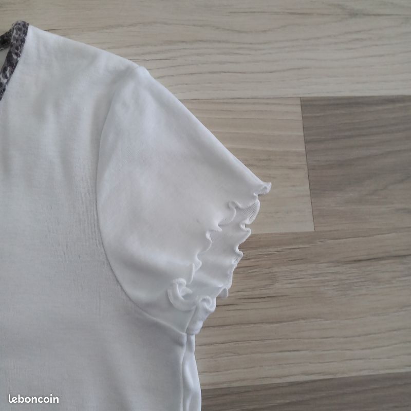 T-shirt femme blanc à motifs Armand Thierry taille M (image 4)