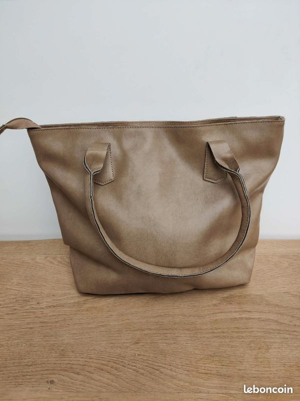 Sac à main neuf simili cuir marron taupe pochettes (image 2)