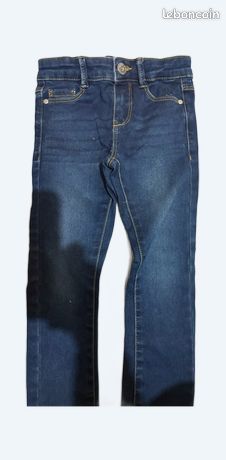 Pantalon Jean Fille Bleu Marine Taille 4 Ans - 100% Coton - COMME NEUF
