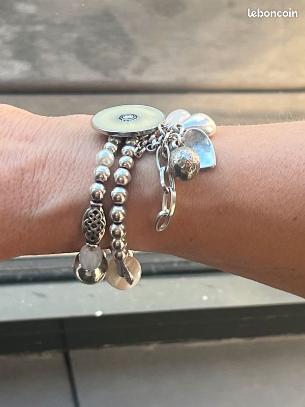 Bracelet En Labradorite Bleue à Perles Facettées - Argenté, Réglable, Fabrication Artisanale