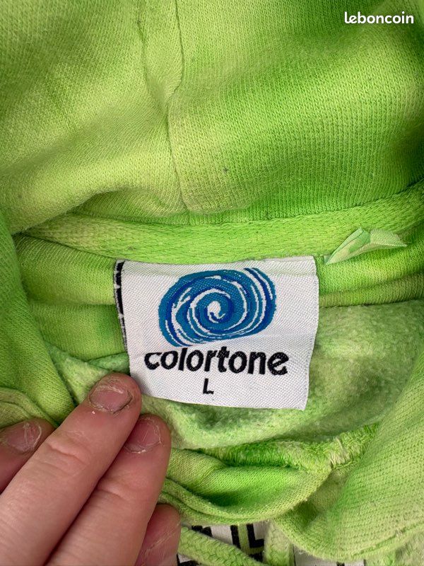 Sweat Capuche Affliction Femme - Vert Tie Dye - Taille S - Style Grunge Années 2000 - Léger
