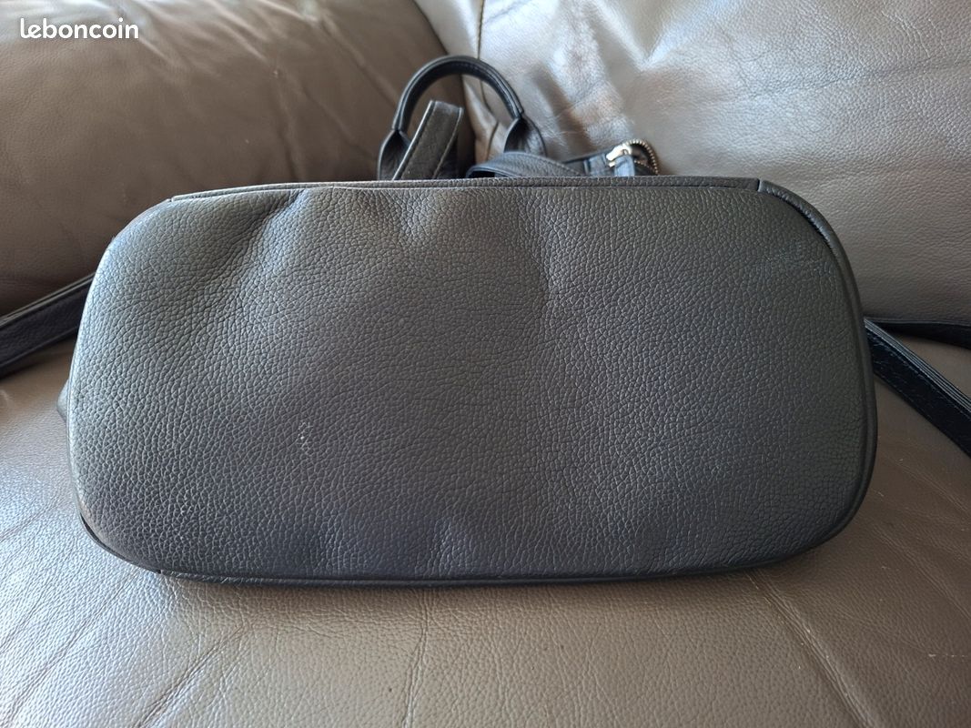 Sac Bandoulière Vintage Cuir Noir Picard - Véritable Pièce Des Années 70 - Envoi Gratuit