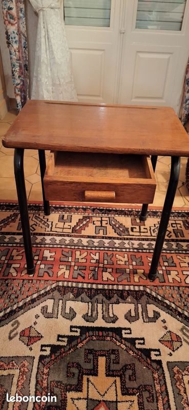 Ancien petit bureau écolier avec tiroir (image 7)
