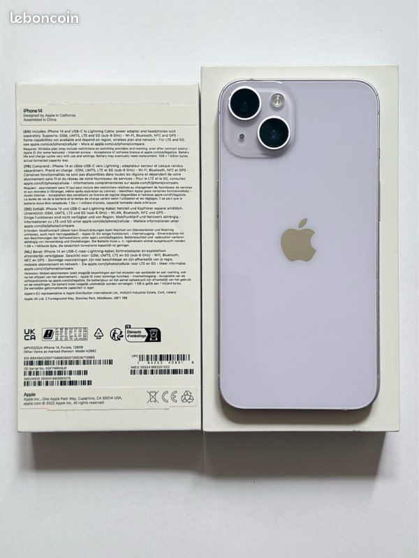 IPhone 14 mauve et coque Rhinoshield noire (image 2)