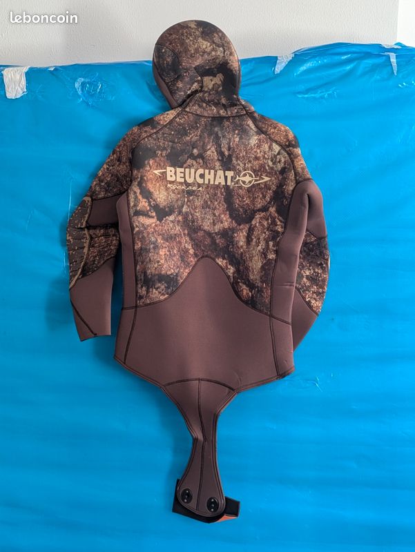 Veste De Chasse Sous-marine Rocksea Trigocamo Wide – 9mm Néoprène Elaskin 8.2, Camouflage 3D, Renforts Coudes Et Buste