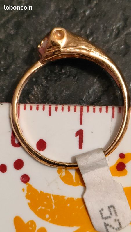 Bague Vintage Plaquée Or - Taille 52 (équivalent 6 FR) - Occasion