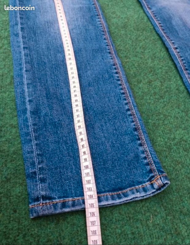 Jean NAF NAF Bleu Dé lavé Droit Taille 40 - Fleur Poche - 98% Coton (image 7)
