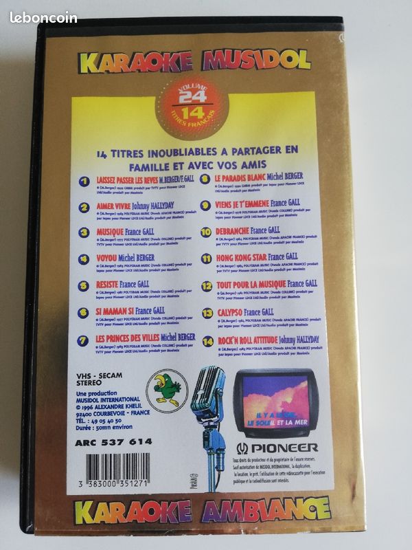 VHS karaoké Musidol français 14 titres (image 2)