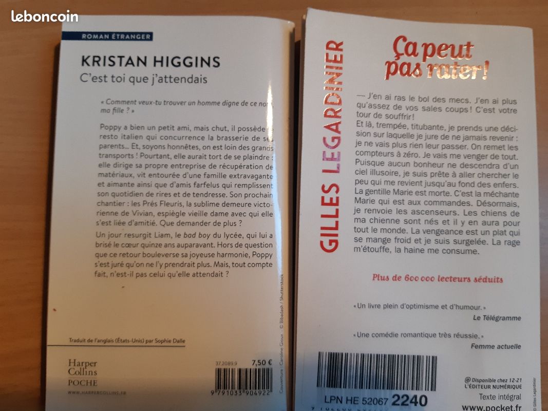 Livre de Gilles Legardinier ou de Kristan Higgins (image 2)