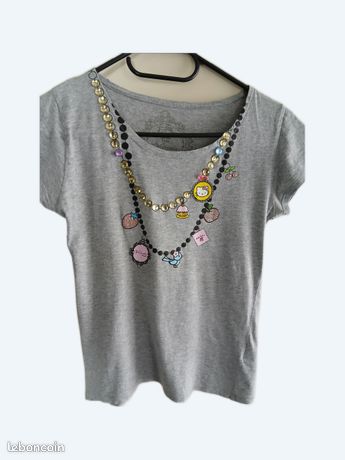 T-shirt Victoria Couture Hello Kitty Gris – Manches Courtes – Taille M – Occasion Très Bon état