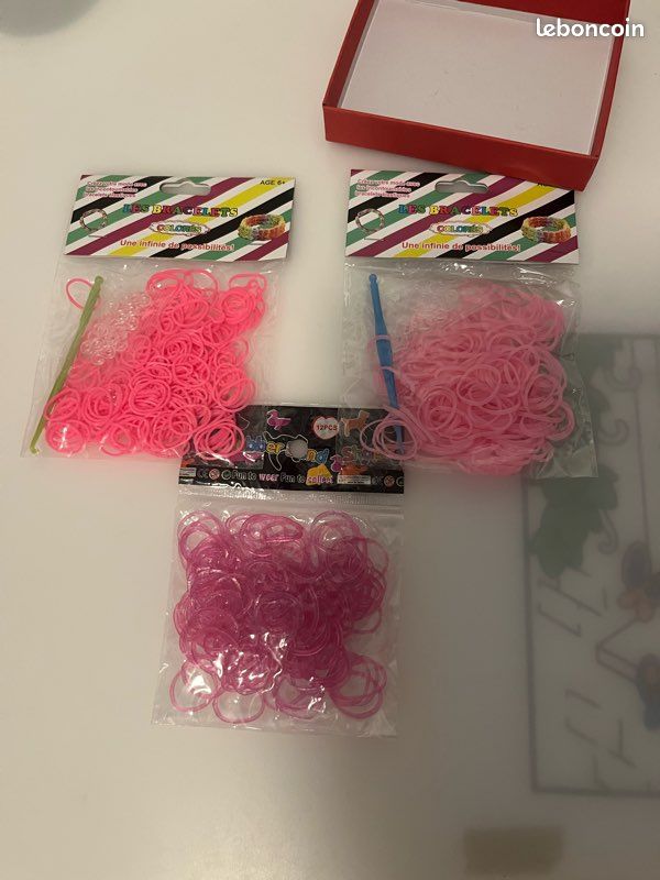 Élastique pour faire des bracelets ou autres (petit pack rose) (image 1)