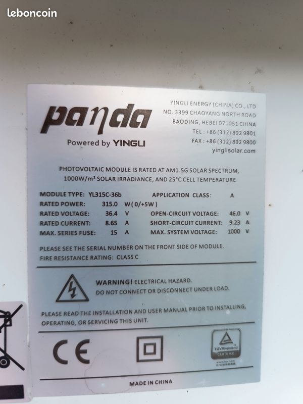 5 Panneaux solaire 315W (image 2)