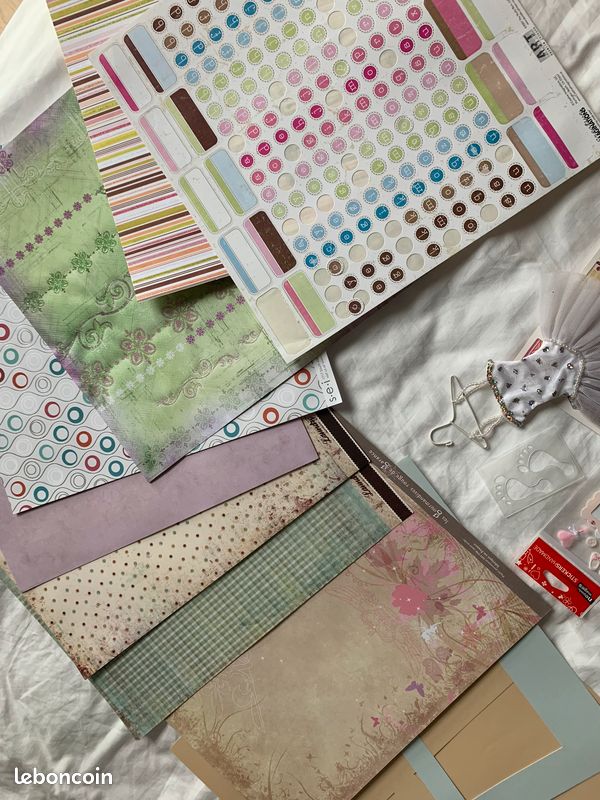 Gros lot de papeterie Scrapbooking, thème enfants / naissance (image 5)
