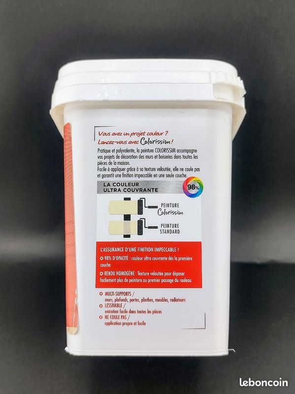 Peinture V33 COLORISSIM Multi-supports, Couleur CERISE EXQUISE SATIN 1L (image 9)