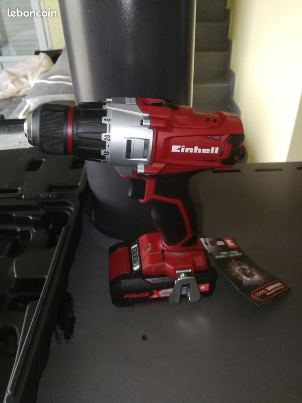 Einhell Perceuse Visseuse sans fil TE-CD 18/2 Li +39 (1 x 2,5 Ah) Power X-Change (Li-Ion, 18 V, 44 Nm, engrenage à 2 vitesses, avec batterie 2,5 Ah, chargeur rapide et jeu de 39 accessoires) (image 5)