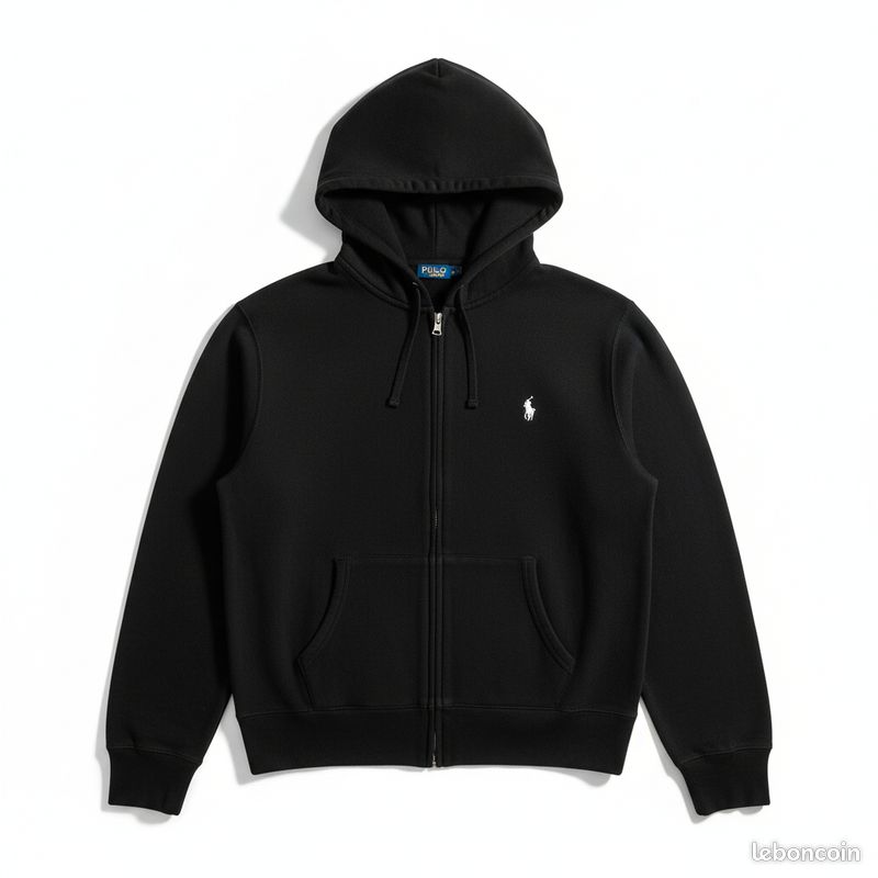 Sweat zippé Polo Ralph Lauren noir XL hoodie homme original (image 1)