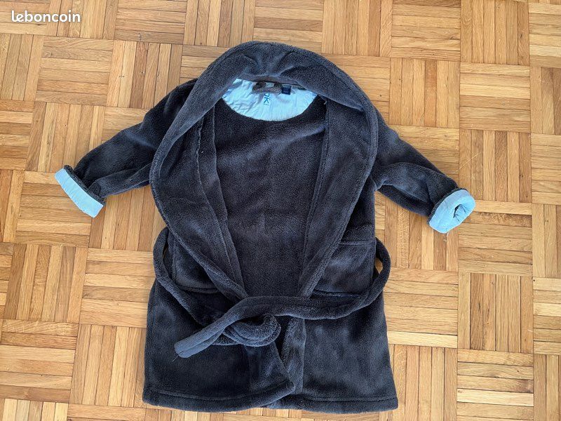 Peignoir robe de chambre douce sortie de bain pilou pilou gris - Main Image