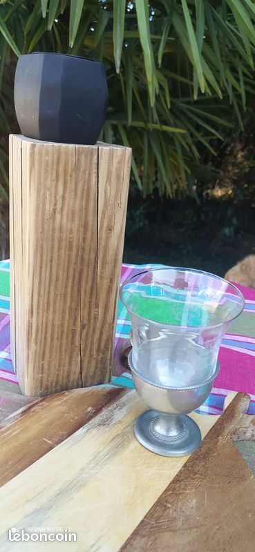 Timbale en verre et métal argenté (image 3)