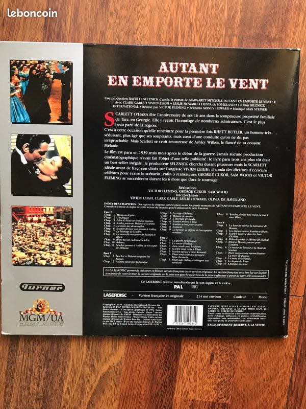 Autant en emporte le vent Laser Disc (image 3)