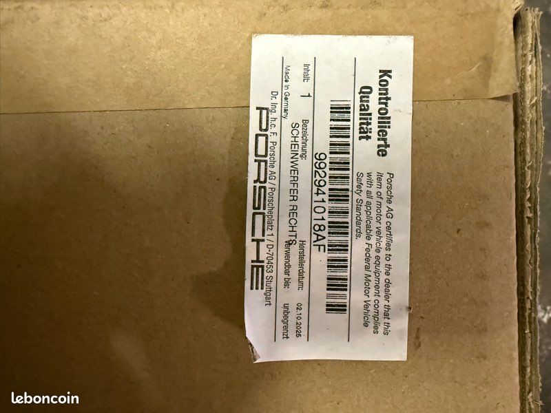 Phare droit porsche 992. 992941006af/992941018af (image 4)