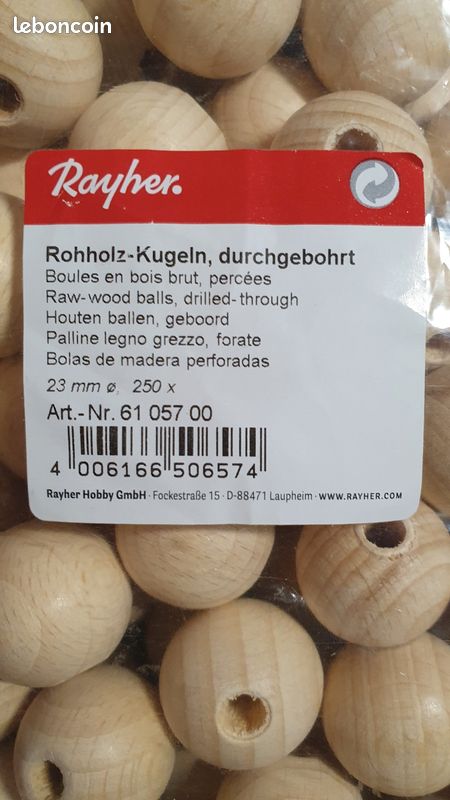 Rayher - Boules en bois brut - Beaux-Arts et Loisirs créatifs