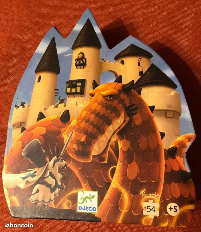 Puzzle enfant 54 pièces Djeco dragon et chevalier 5 ans et plus (image 1)
