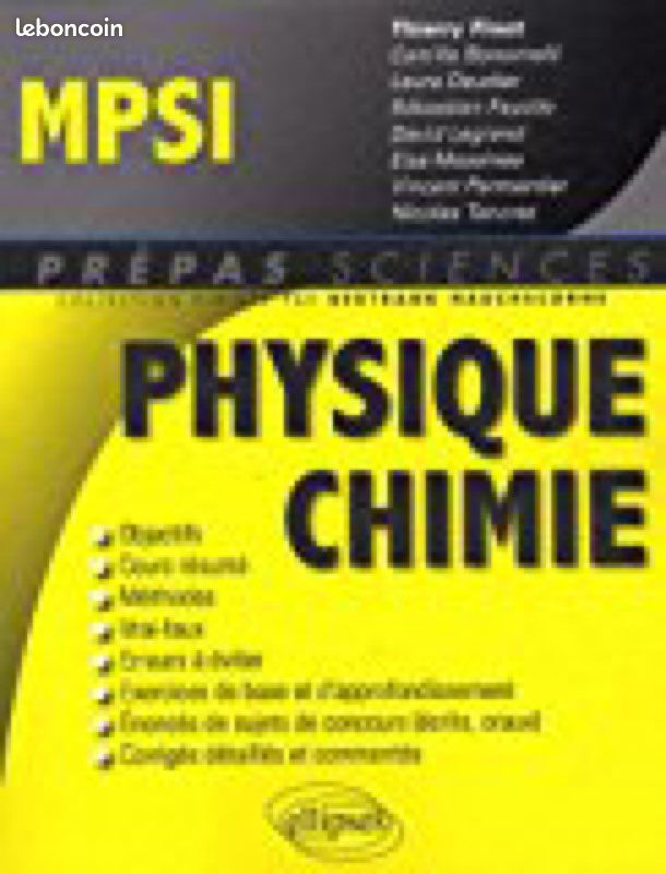 Livre MPSI Physique Chimie (image 1)