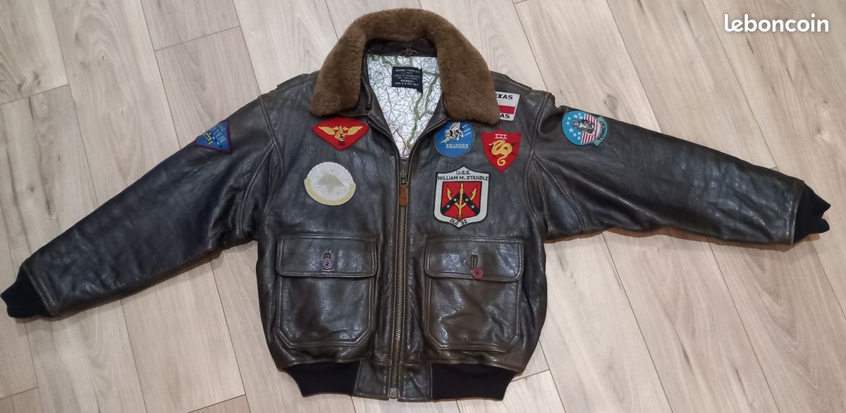 Veste En Cuir Noir Chiné Collection - Style Moto, Taille 1, Occasion TBE