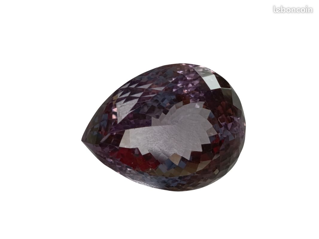 Améthyste naturelle facettée poire 78 ct – grande pierre violette – idéale pendentif – pièce unique (image 1)