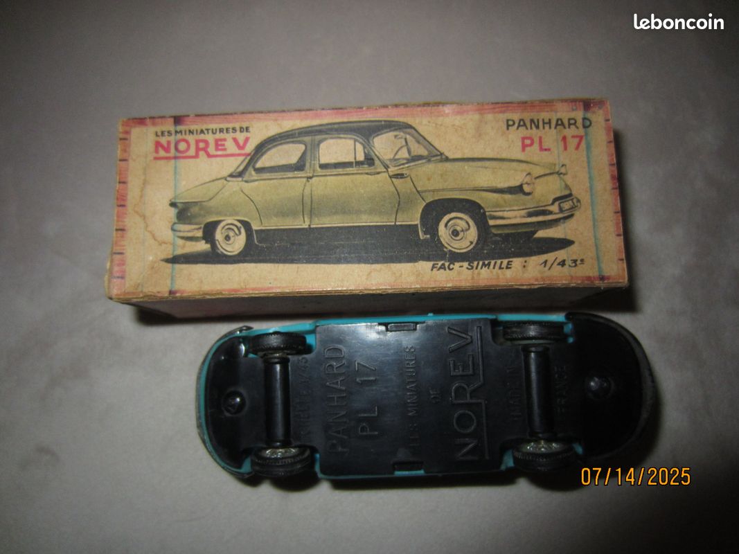 Miniature Norev Panhard PL17 Break 1964 Postes PTT 1/43 - Jaune, Boîte Luxe - Neuf