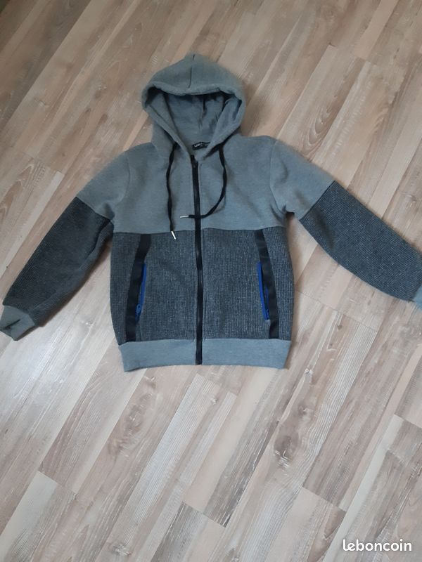 Sweat à Capuche Zippé Animal Pour Garçon – Gris Coloris – 9-10 Ans – Coton
