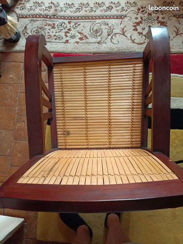 Fauteuil bambou bois colonial (image 4)