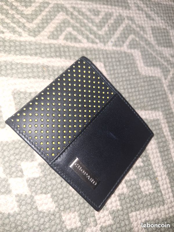 Porte-cartes / porte-monnaie Chopard en cuir noir – Très bon état (image 2)