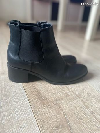 Bottines TEXTO En Cuir Verni Noir - Pointure 36, Talon Moyen, Occasion