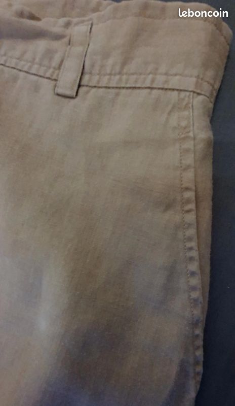 Pantalon lin camel (image 6)