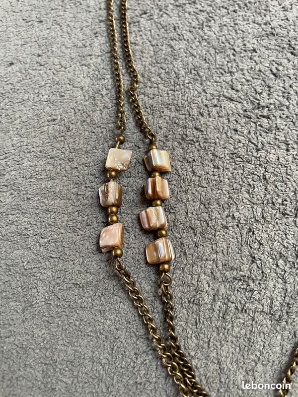 Collier Premier Etage - Nacre Et Chaînes En Chrome, Occasion En état Neuf