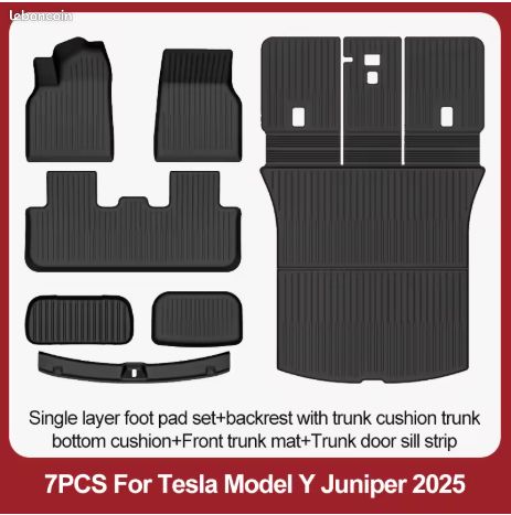 Tappetini Auto In TPE Per Tesla Model Y Juniper 2025-2027 – GAFAT, Scansione 3D, Bordo Alto 6-10 Cm, Antiscivolo, Facile Da Pulire