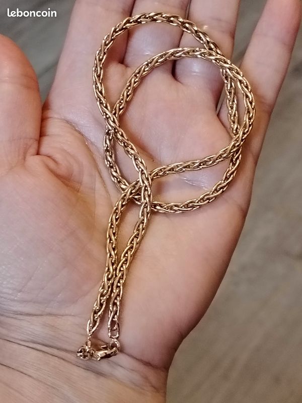 Chaîne maille Epi 1,50 mm 45 cm, plaqué or 3 microns