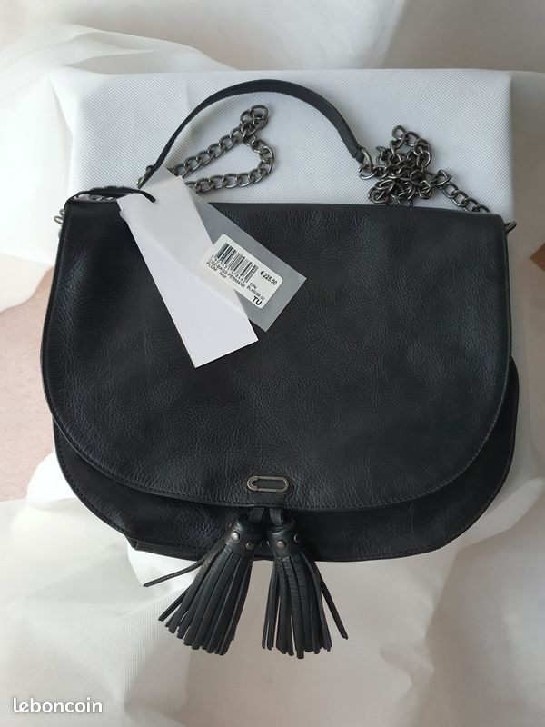 Sac cuir noir ikks Accessoires Bagagerie