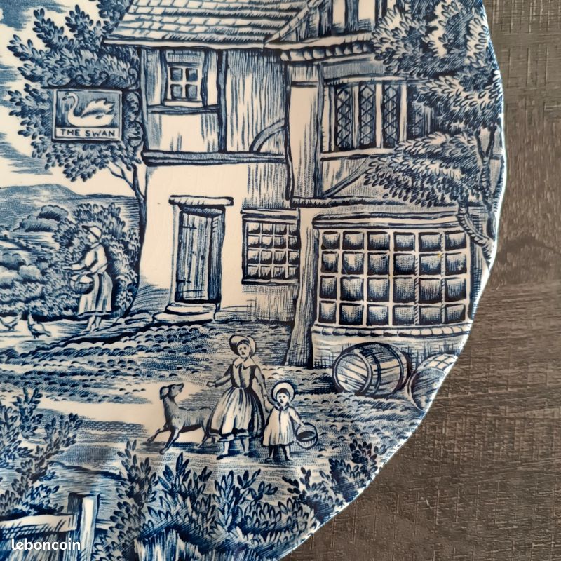 Assiette Myott The Hunter 1982 bleu style Delft (image 3)