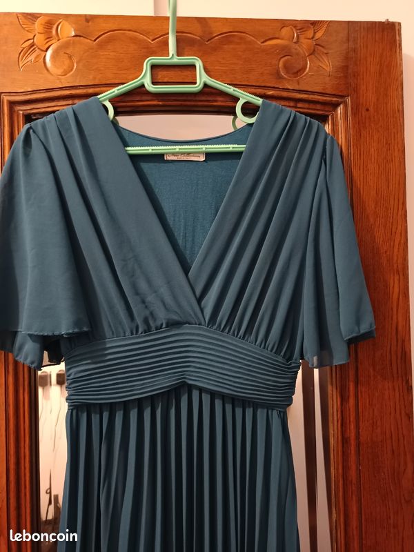 Robe fluide bleu canard (image 2)