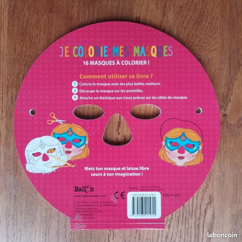 Masques à colorier (image 7)