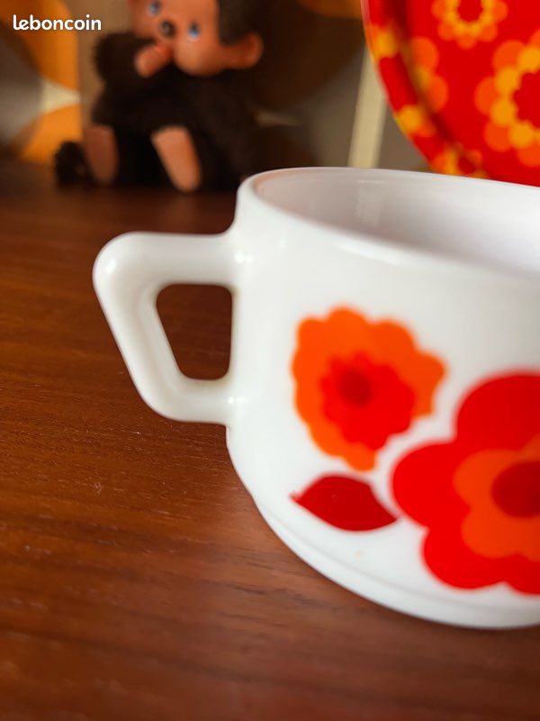 2 mugs et 1 tasse arcopal, Lotus, vintage - Arts de la table