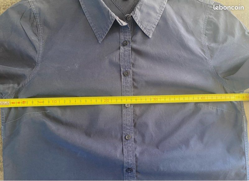 Chemise Vintage Tailor Nouveauté – Motif Homard – Manches Courtes – Bleu Marine – Taille 2X