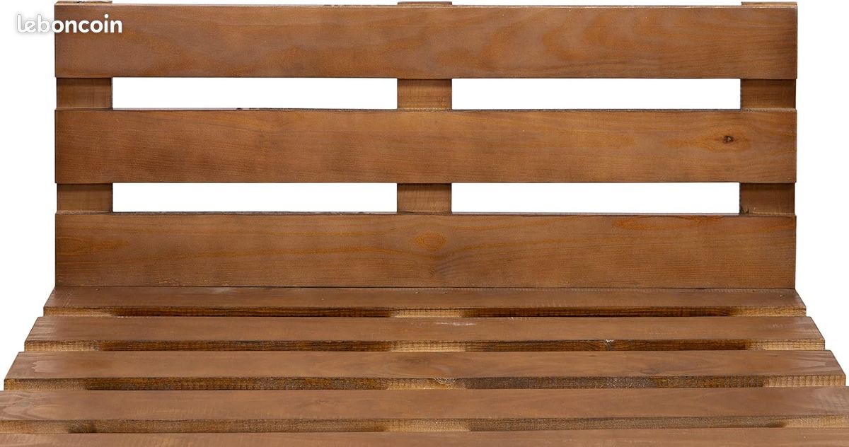 Canapé neuf façon palettes en Noyer poncées et brossées – intérieur / extérieur 120 x 60 cm (image 4)