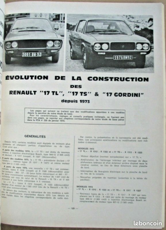 Revue Technique FORD TAUNUS 4 cyl. 1300 - 1600 - 2000 depuis 02-1976 .. (image 5)