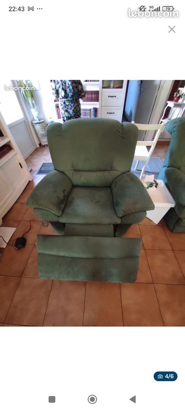 Fauteuil relax électrique vert (image 4)